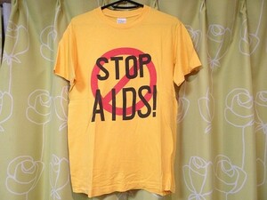 80年代 ビンテージ USA製 STOP AIDS エイズ HIV Tシャツ Mサイズ 当時物 レトロ