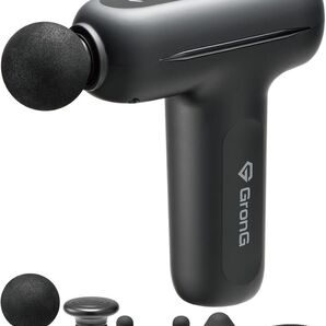 新品 GronG グロング 強力 軽量 筋膜 リリースガン 振動幅8mm 重量380g 振動レベル5段階 ヘッド形状5種 静音設計