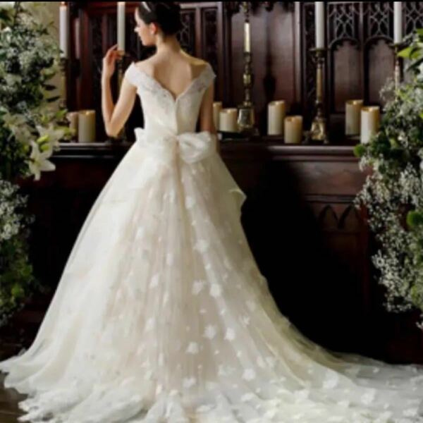 ウエディングドレス ロングドレス オフショルウエディングドレス 結婚式ドレス