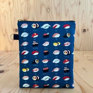 和柄ポーチ ブックカバー ブックポーチ 寿司