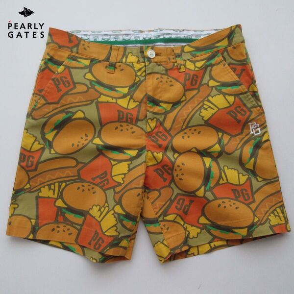 PEARLY GATESパーリーゲイツ ハンバーガー柄ストレッチ ショートパンツ