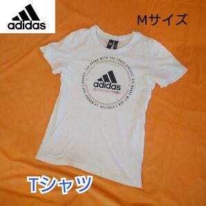 【古着並品】adidas アディダス Tシャツ デザインTシャツ ホワイト