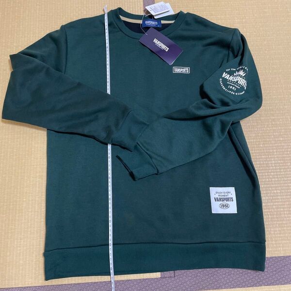 VANSPORTS 長袖トレーナー 深緑 ロゴ 新品 未使用(234)