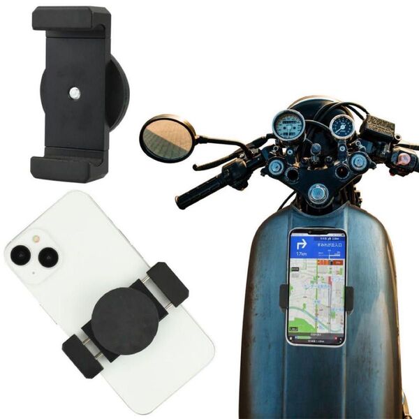 【MeeDoo】 バイク スマホホルダーワンタッチ式 超強力 磁力吸着 バイク用 燃料タンク マグネット貼り付け カメラ三脚