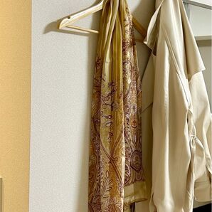 美品 YSLイブサンローラン 大判 シルクスカーフ 約53cm*169cm スカーフ