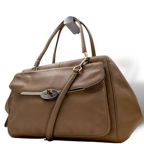 COACH 2way トートバッグ ハンド コーチ レザー ベージュ 0853