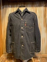 I591 メンズ ジャケット 濃紺 ♪ Levi's 70740 デニム カバーオール サックコート インディゴ 春 秋 (8)/ M_画像3