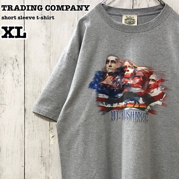 TRADING COMPANY US アメリカ古着 ラシュモア山国立記念碑 プリント 半袖Tシャツ XL