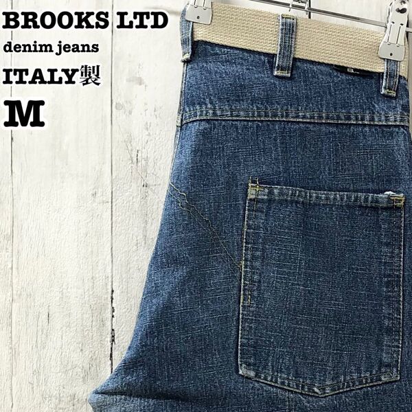 BROOKS LTD イタリア製 ヨーロッパ古着 ユーロワーク ダブルニー ストレート デニム ジーンズ M