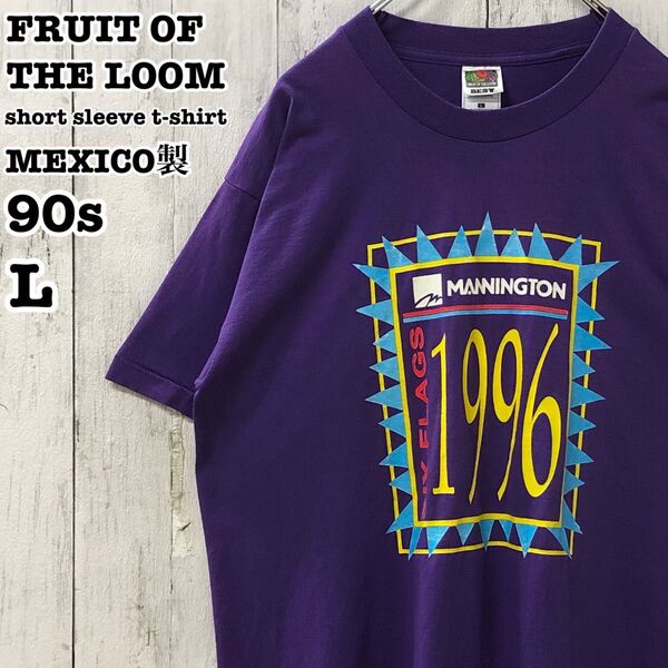 90s フルーツオブザルーム メキシコ製 US アメリカ古着 企業プリント 半袖Tシャツ L