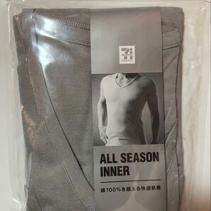 新品!セブンプレミアム Vネック半袖インナー Lサイズ グレー 未使用