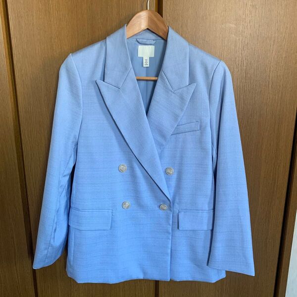 【美品】H&M ライトブルー ダブルブレストジャケット US S