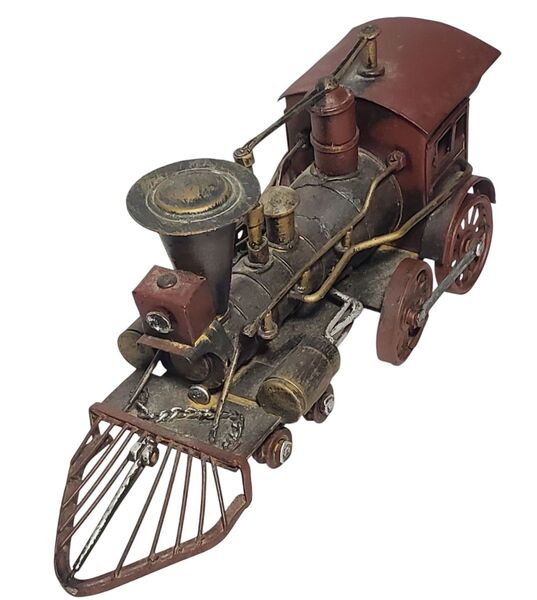 ヴィンテージ レトロ アンティーク蒸気機関車 スチール、ブリキ 系鉄道模型 置物 ハンドメイド