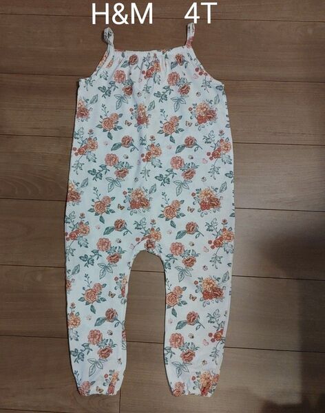 H&M サロペット つなぎ オールインワン 花柄 4T