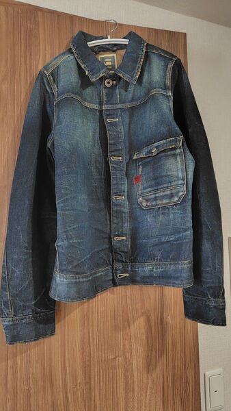 G-STAR RAW デニムジャケット ダークブルー ダメージ加工