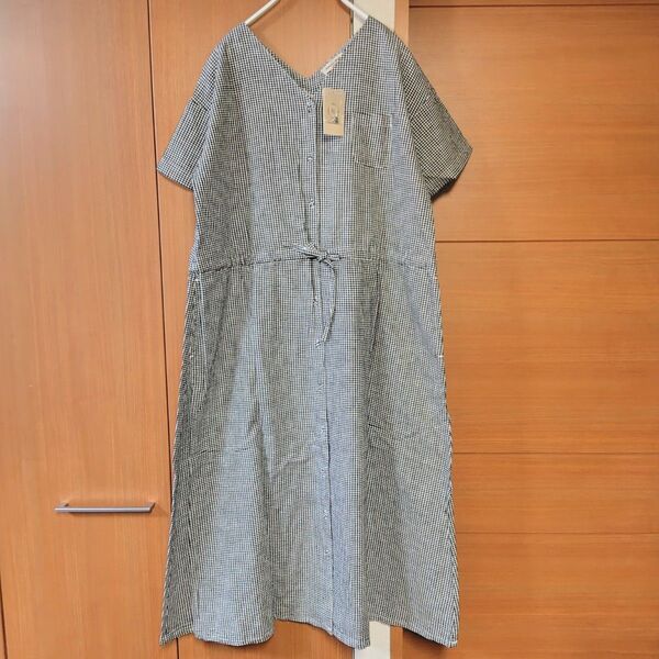 SM2 リネン混Vネックワンピース 新品 サマンサモスモス