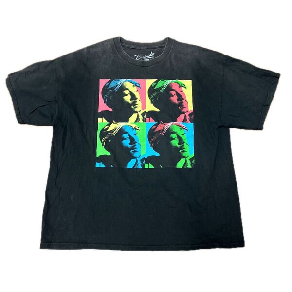 2pac ウォーホル調 tシャツ サンフェード