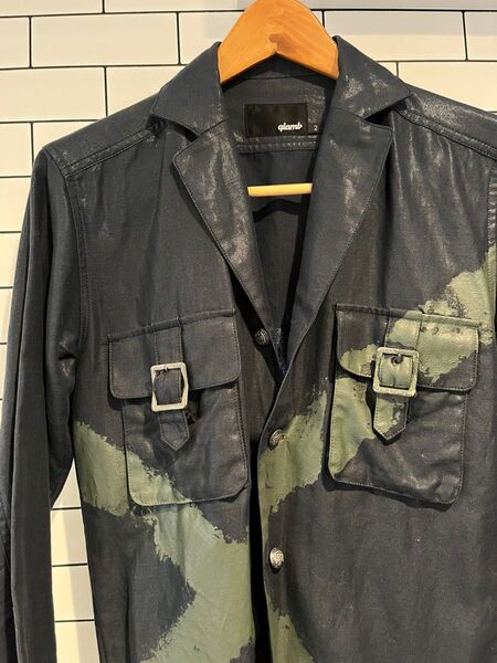 glamb グラム 初期 ミリタリージャケット シャツ ブルゾン 黒 size2 ヴィンテージ加工