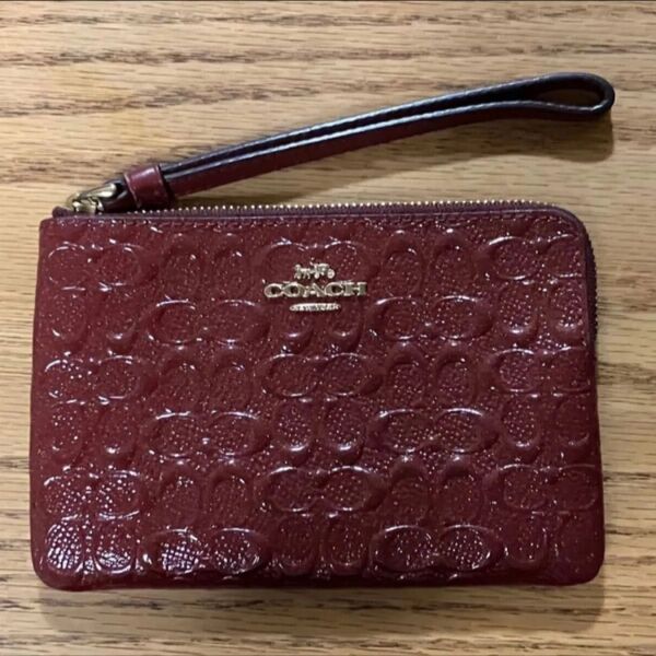coach コーチ 財布 ウォレット ポーチ バーガンディ シガレットケース コーチ ポーチ レザー 小物入れ シグネチャー
