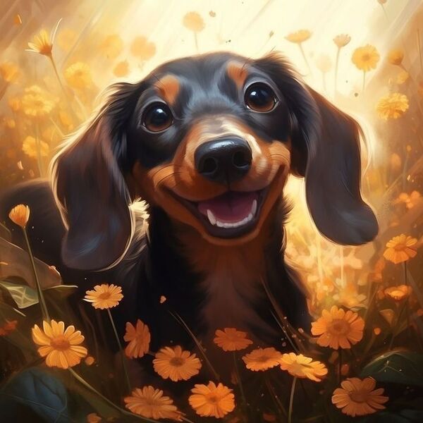 1844 ダイヤモンドアート ダックス 犬 ダイヤモンドアートキット ラウンド