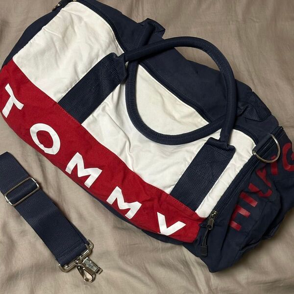 早い者勝ち!TOMMY HILFIGER ボストンバック 3way ショルダー バンド 宿泊 ショルダーバッグ ドラムバッグ