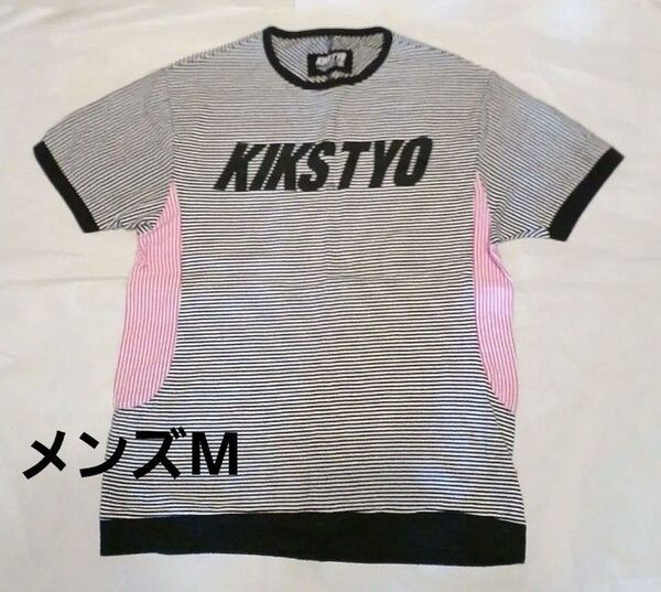 ☆【メンズM】KIKS TYO ボーダー ロゴ Tシャツ