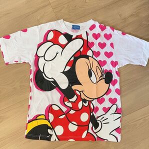 ミニーマウス プリントTシャツ ハート柄 ディズニーストア