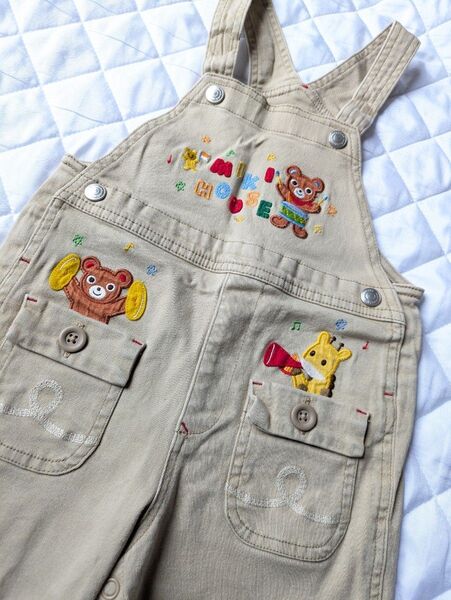 オーバーオール ミキハウス サロペット プッチー ベージュ 90cm