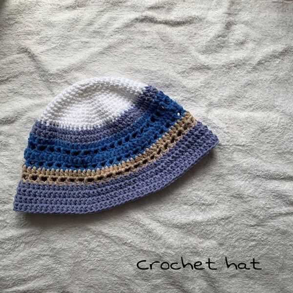 クラッシャーハット バケットハット ハンドメイド クロシェハット ビーニー