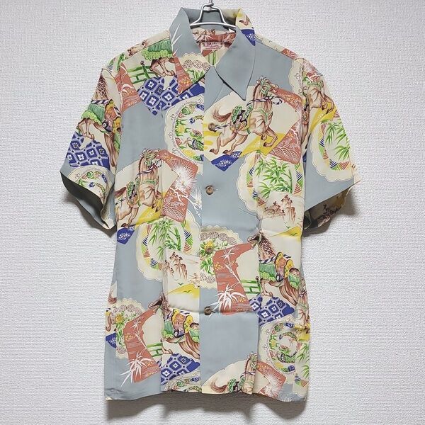 SUN SURF サンサーフ アロハシャツRAYON XL 競馬 アロハシャツ サンサーフアロハシャツ