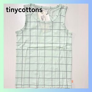 新品 tinycottons タイニーコットンズ タンクトップ 100cm ミント チェック シンプル