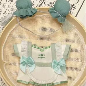 10cm ぬいぐるみ服 ぬい服 着せ替え 中華娘セット グリーン