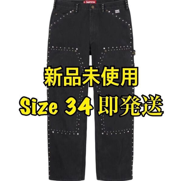 Supreme B.B. Simon Studded Double Knee Painter Pant Blackビービーサイモン