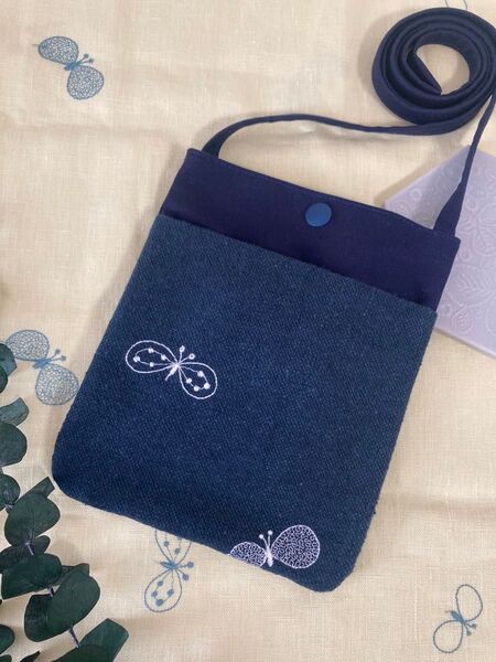 ミナペルホネン生地使用 スマートポシェット ハンドメイド スマホポーチ スマホポシェット スマホショルダー ミナペルホネン