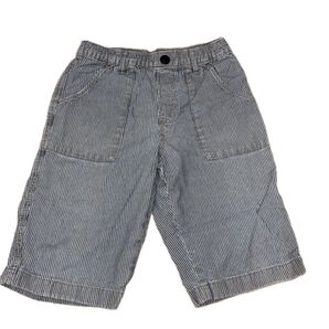 UNIQLO ハーフパンツ(キッズ用)キッズ ハーフパンツ ストライプ柄 ブルー系 【訳アリ品、キッズ古着】135cm-145cm