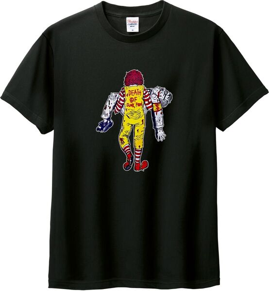 DEATH OF JUNK FOOD Tシャツ ブラック M-XL 綿100% 5.6オンス パロディ ネタデスオブジャンクフード