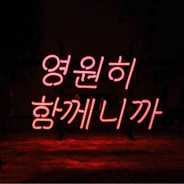 オリジナル 韓国語 ネオンサイン ピンク ネオン管