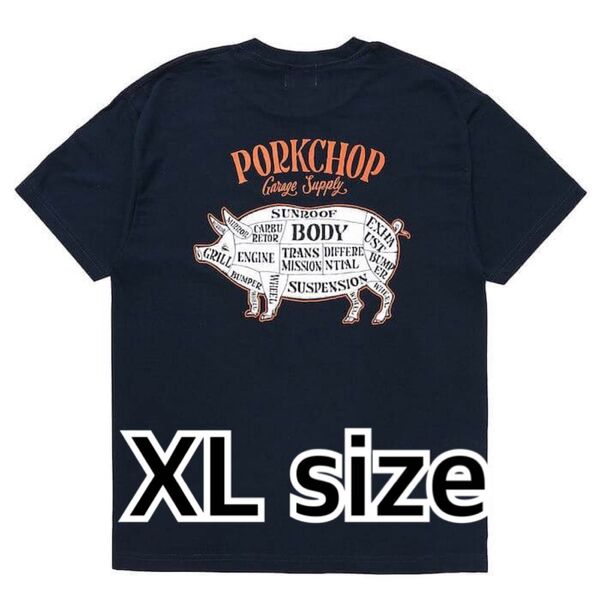 ポークチョップ PORKCHOP Tシャツ ネイビー XLサイズ