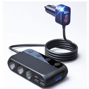 【価格交渉大歓迎!】 BESTEK シガーソケット 3連 9in1 148W USB カーチャージャ