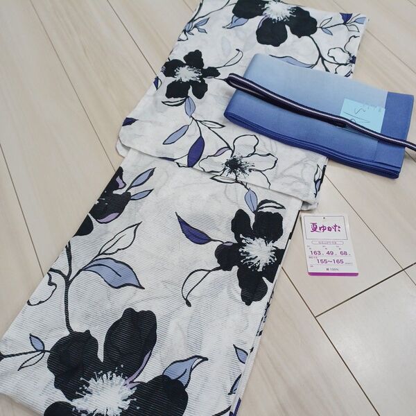 新品 呉服屋 高級綿絽!大人上品な 夏着物 浴衣3点セット