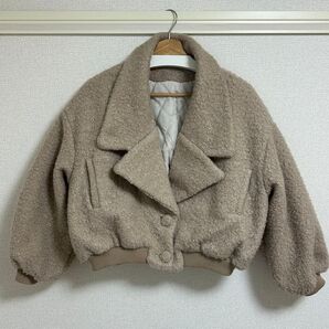 韓国 ボア ショート アウター