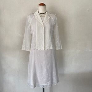 【NICOLE】ニコル ホワイト レースジャケットとドレスセット セットアップ ワンピーススーツ