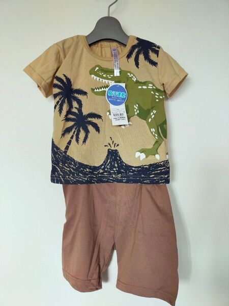 新品 未使用 80cm ベビーパジャマ 上下セット 半袖 半ズボン 恐竜 パジャマ 定価1100円 キッズ 子供用 パジャマ