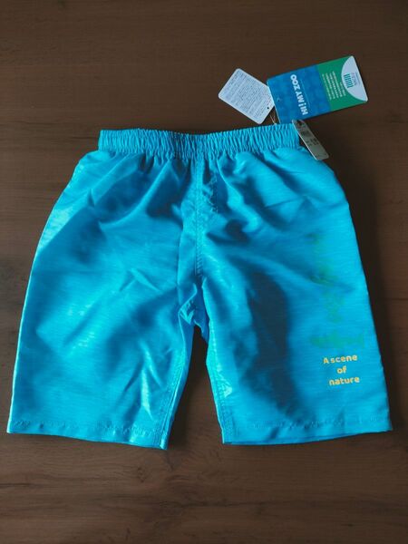 新品 未使用 120cm ボーイズ 水着 ハーフパンツ ショートパンツ キッズ水着 定価2178円 水色水着 男児水着
