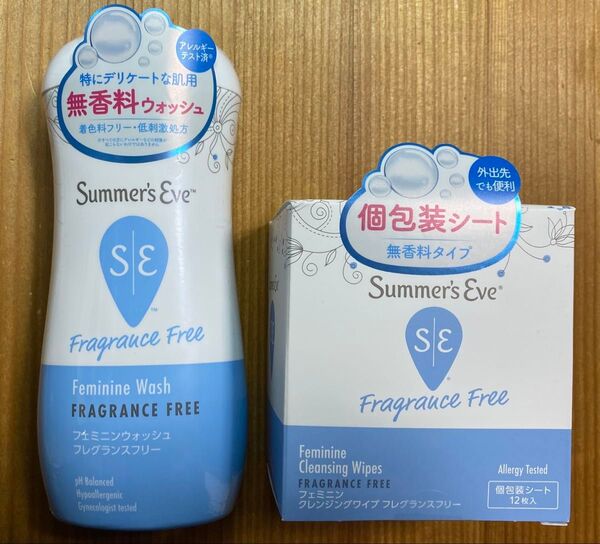 サマーズイブ フェミニンウォッシュ フレグランスフリー(デリケートゾーン専用ソープ)&フェミニンクレンジングワイプ(シート)セット