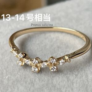ラスト一点!十字星の細身ウェーブリング 指輪 重ね付け シンプル ゴールド アクセサリー リング