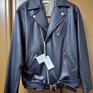 ungrid A new class casual リアルレザールーズライダース 新品同様 ブラック 羊革