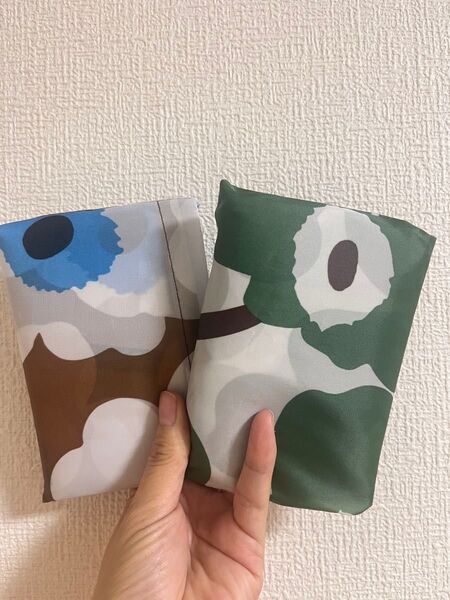 花柄エコバッグ折りたたみ大容量2点セット