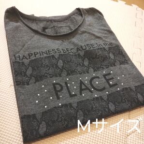 値下げ!1580円→1000円 ロゴTシャツ グレー Mサイズ ラインストーン
