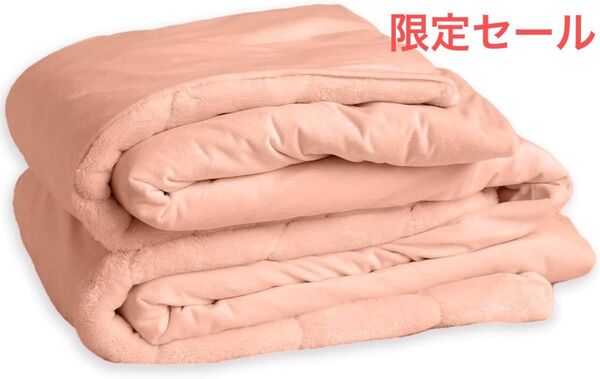 新品 シングル【1枚2役・布団カバーOR毛布】 接触温感 吸湿発熱 アルミシート入り 7層構造 断熱保温 抗菌150x210cm